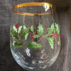 Eight Lenox Holiday Wine Glasses